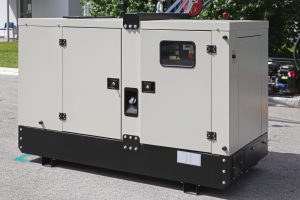 Mobile diesel generator for electric power on a job site or mobile office