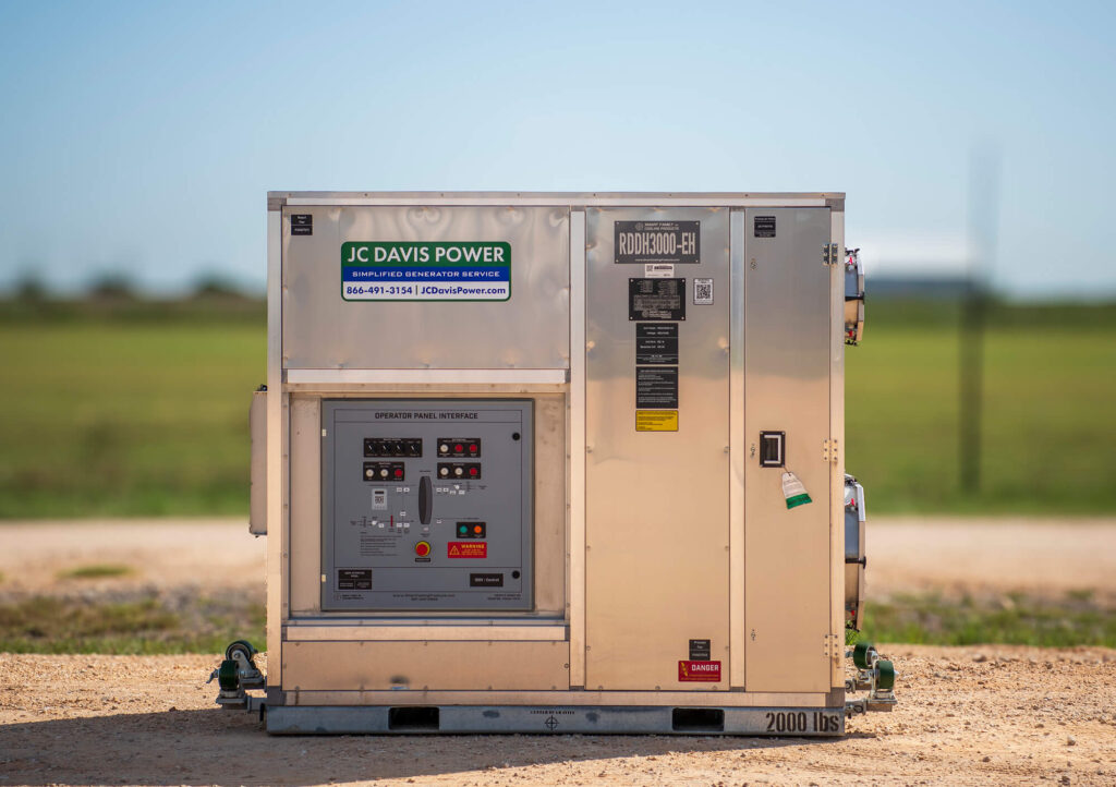 JC Davis Power Temporary climate control equipment supplied by JC Davis Power at a Texas job site
